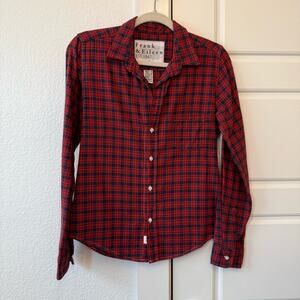 Frank & Eileen Barry Red Blue Plaid Shirt